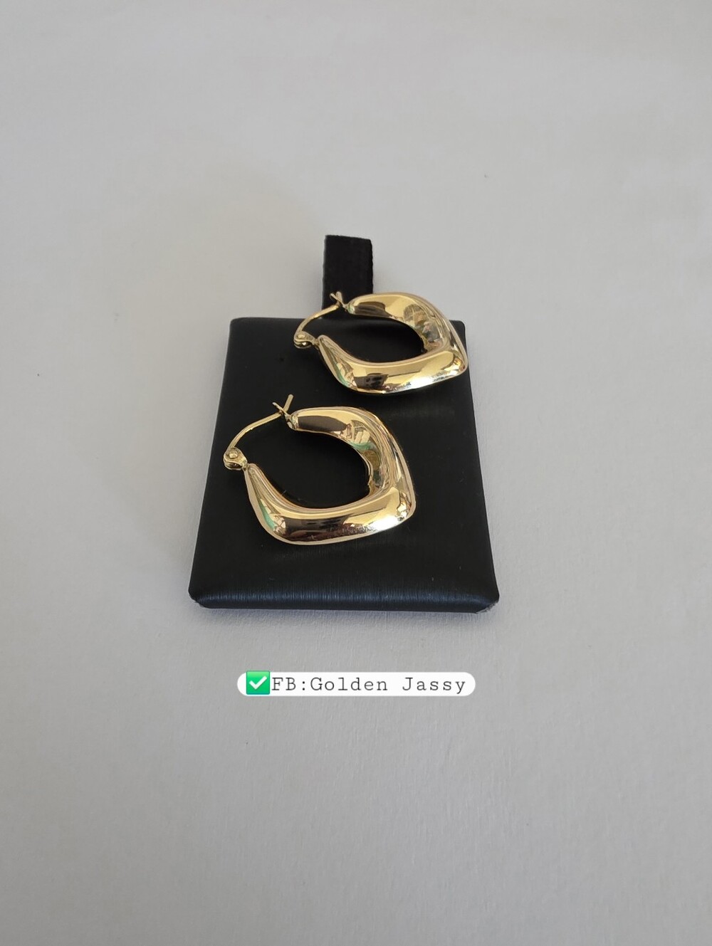 18K Real Gold Diamond Hoop Earring